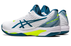 Мужские кроссовки теннисные Asics Solution Speed FF 2 Indoor - white/restful teal
