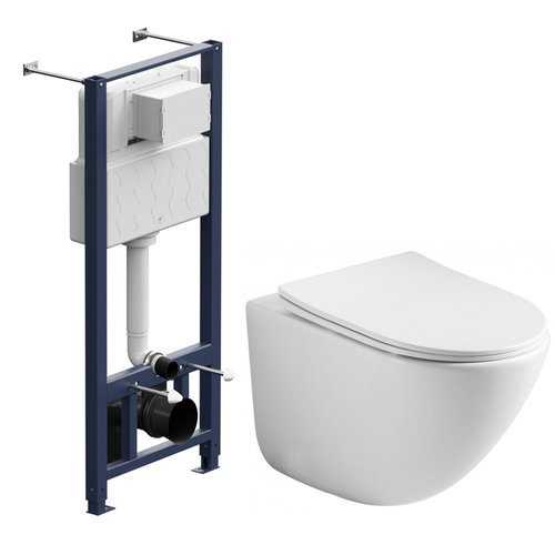 Комплект подвесной безободковый унитаз Ceramica Nova Mono Rimless CN1905 35 x 50 x 36 см с сиденьем Soft Close + инсталляция Am.Pm ProI 012704