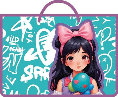 Папка А4 пластиковая, ручки-тесьма "Девочка на празднике 2025" (Пчёлка)