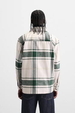 ZARА РУБАШКА ИЗ ФЛАНЕЛИ В КЛЕТКУ, ХАКИ