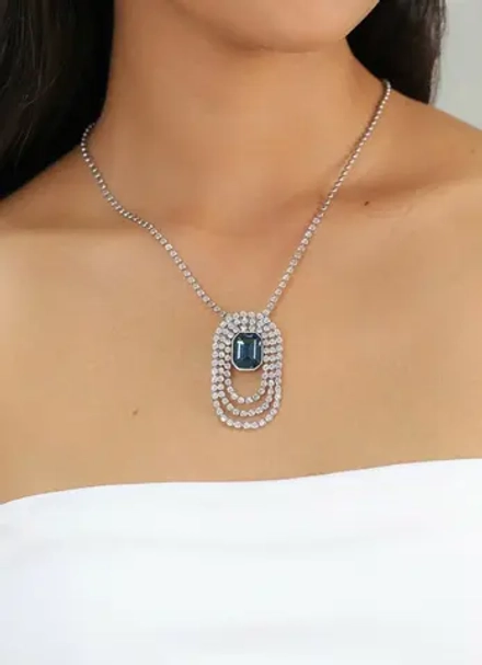 Колье ORI TAO, Azzurra, с кристаллом, OT24.1-15-31701 (синий)