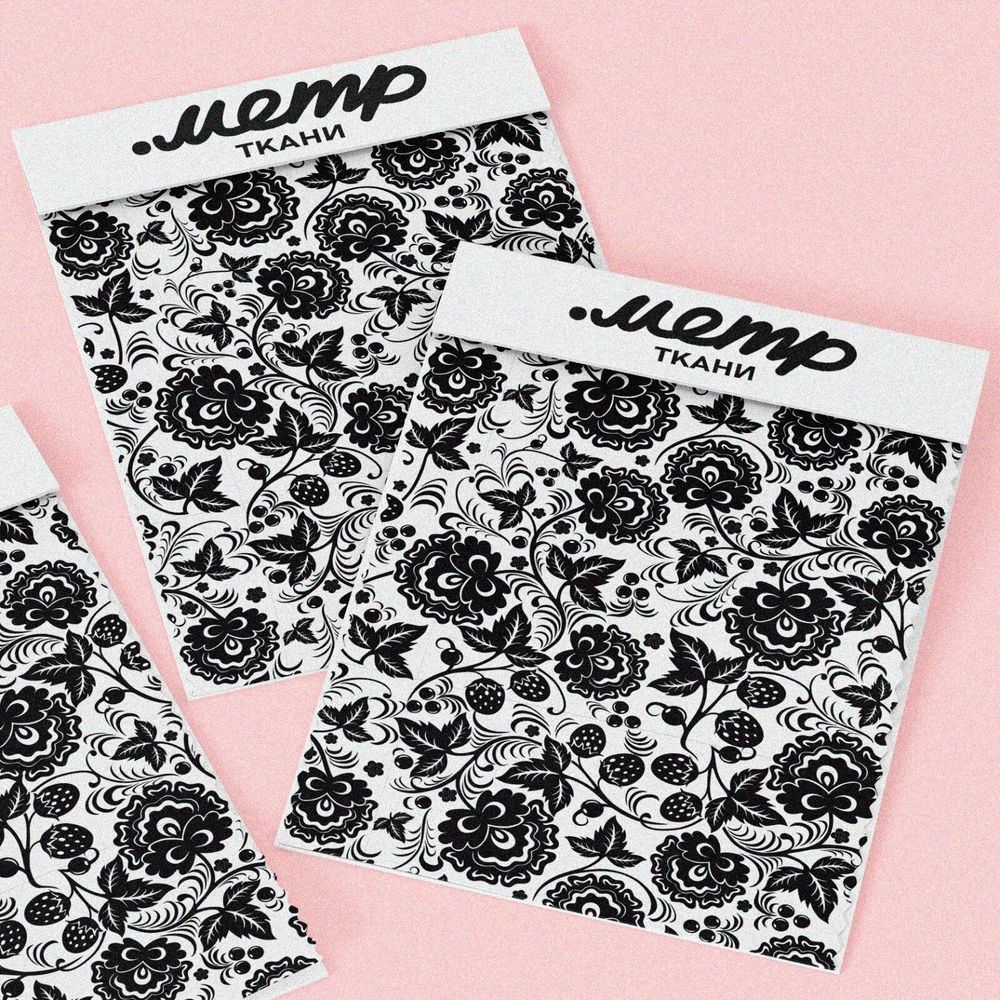 Ткань оксфорд 210 черная хохлома