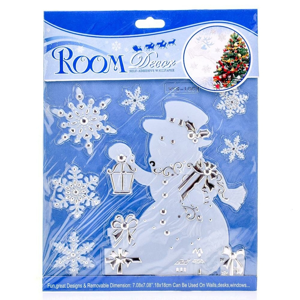 Наклейка новогодняя 18*24 см, микс, пакет