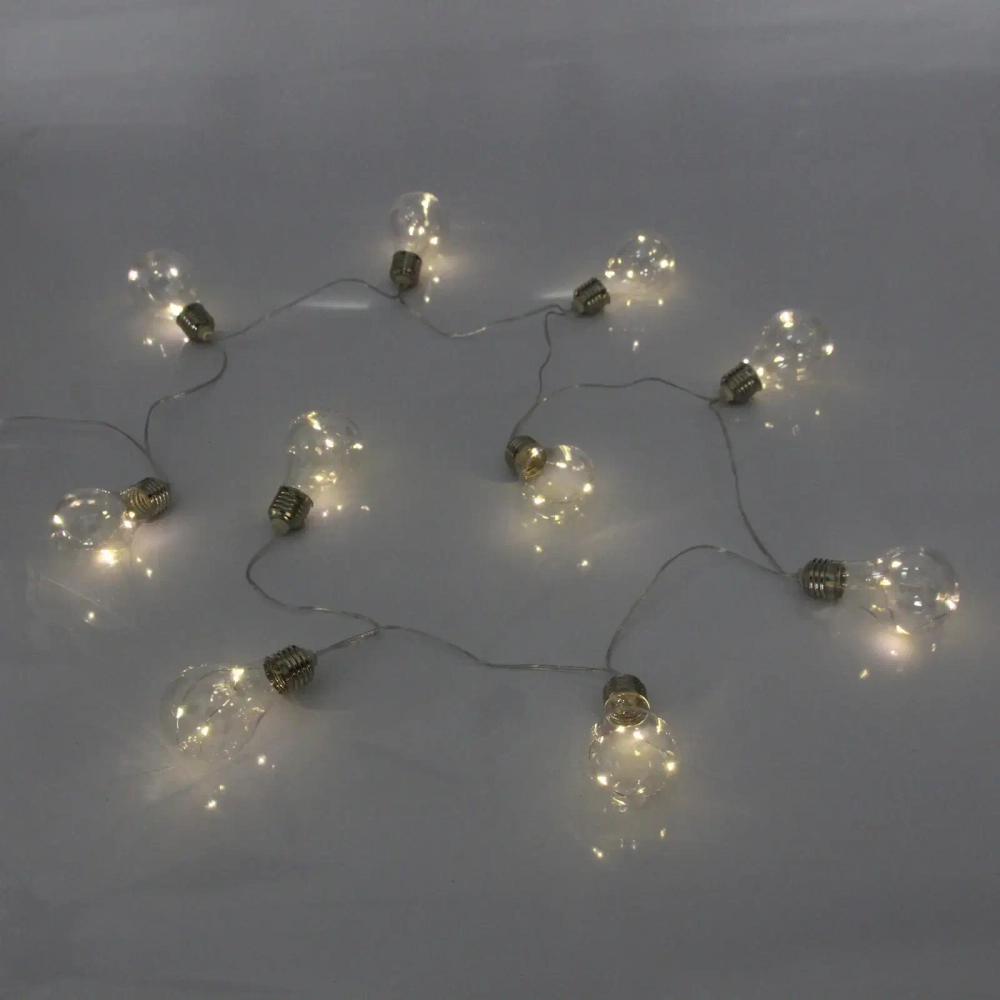 Гирлянда для улицы «Сияние» 3,8 м 40 ламп LED (10 насадок), 2 реж.,IP-54, Теплый белый (солнечная батарея)