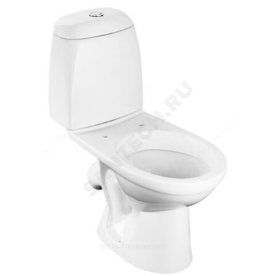 Унитаз-компакт косой выпуск нижний подвод с арматурой 2/реж слив кнопка без сиденья белый Vega Jika 8.2451.4.000.242.9