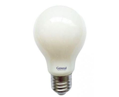 Лапочка General ЛОН A60 E27 10W 6500K 6K 60x105 филамент (нитевидная) прозр. 649300, 1 шт.