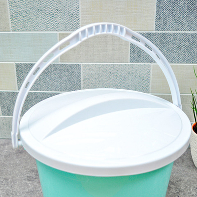 Ведро 8л с крышкой, светло-бирюзовый/белый