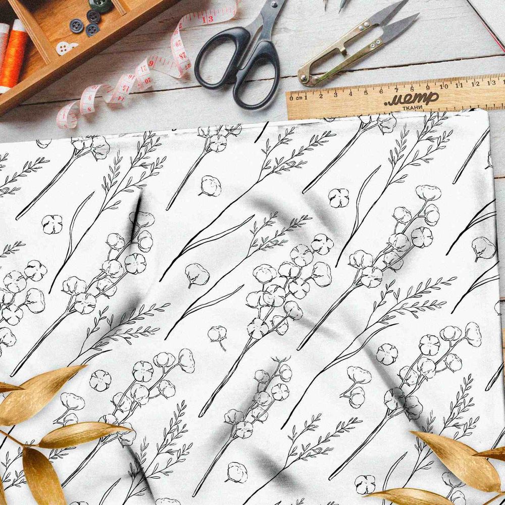 Ткань кулирная гладь силуэты хлопка