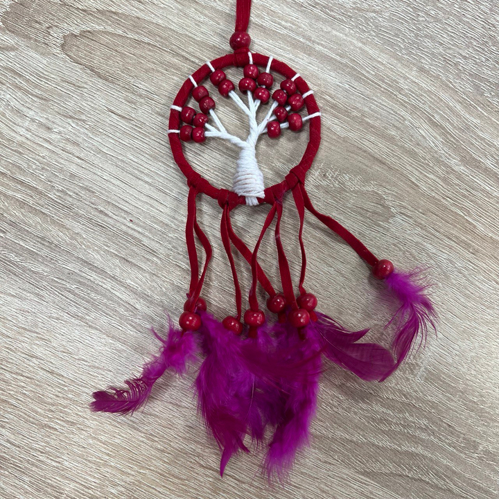 Ловец снов Дерево Жизни, цвет красный d-6 см, L-20 см