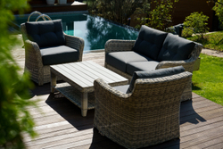 Набор мебели ВЕНЕЦИЯ из искусственного ротанга (цвет серый)