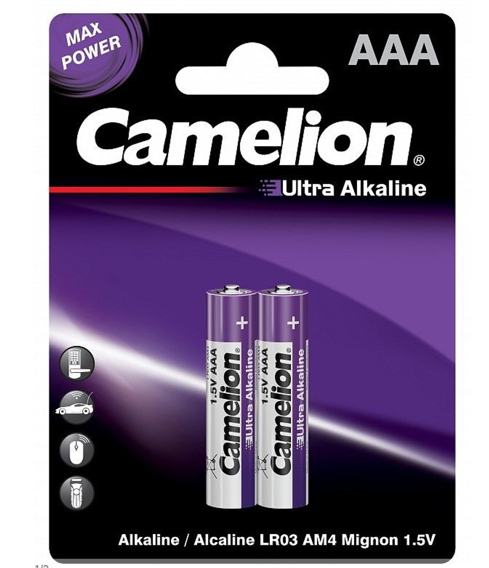 Батарейки ААА (мизинч.) Camelion Ultra BL2 LR03 1,5V щелочная (2 шт.)