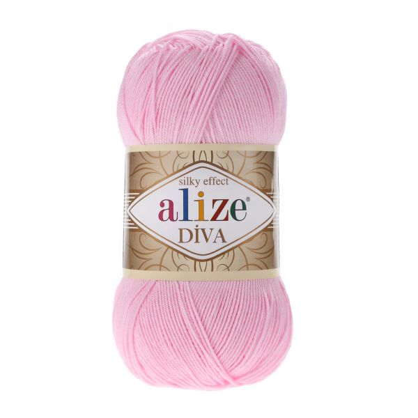 Пряжа Alize (Ализе) Diva / уп.5 мот. по 100 г, 350м, 291 светло-розовый A