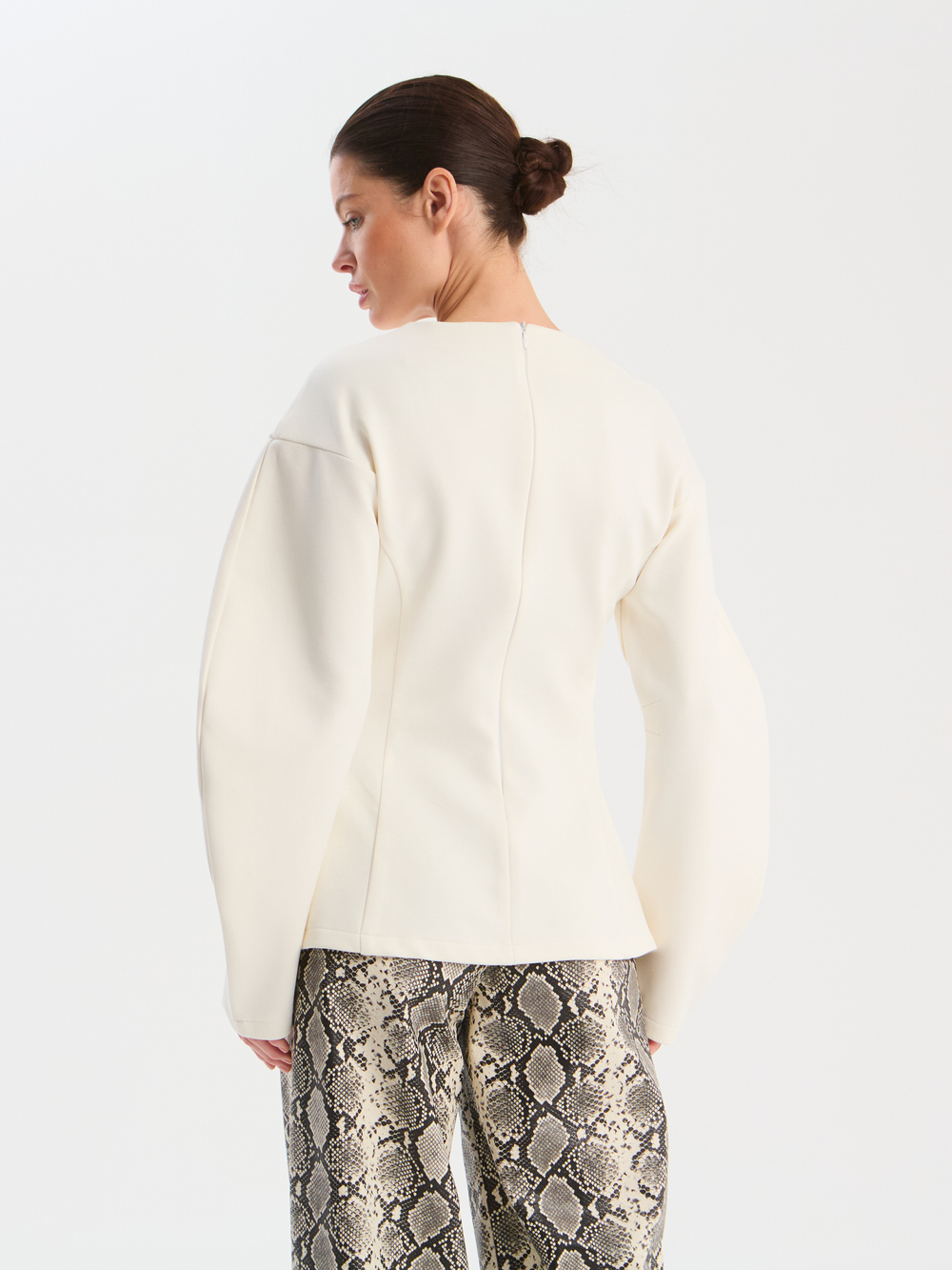 Блуза О-силуэт трикотажная