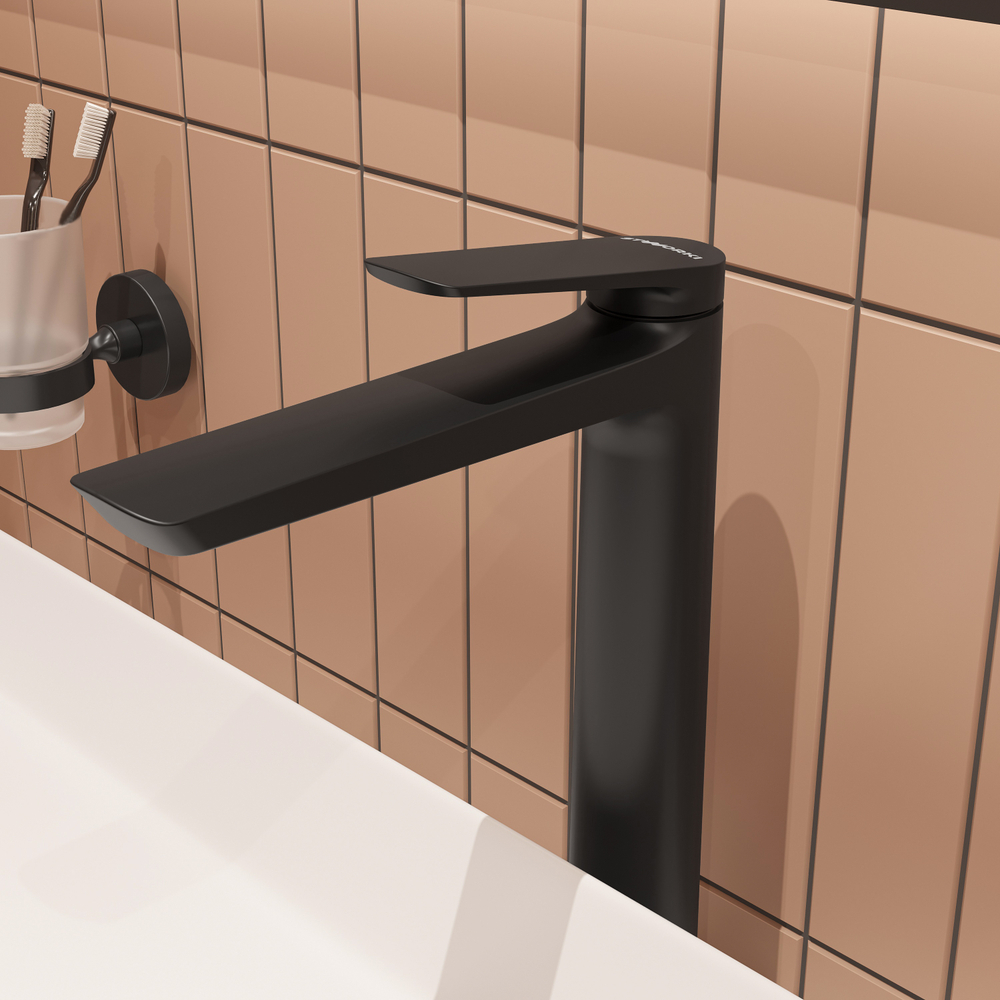 Смеситель для раковины STWORKI Вирклунд S05020BK матовый черный