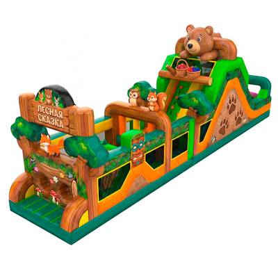 Надувная полоса препятствий «Лесная сказка», 17×3,3×5,7 м