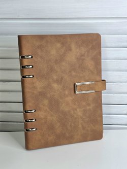 Блокнот органайзер А5 на кольцах 96 л. на магните в линейку коричневый (5919-2)