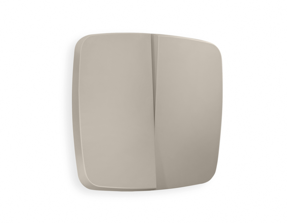 OP3630 Лицевая панель OMEGA (Серо-бежевый матовый) для 2-кл выключателей QUANT