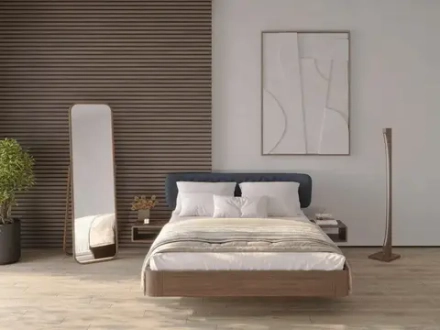 Кровать Lugos'Art ButterFly с тумбами (шпонир.орех), с подсветкой