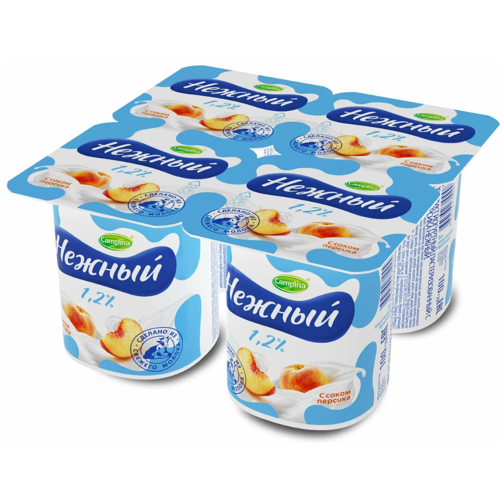 Йогурт Нежный Персик 1,2% 100 гр