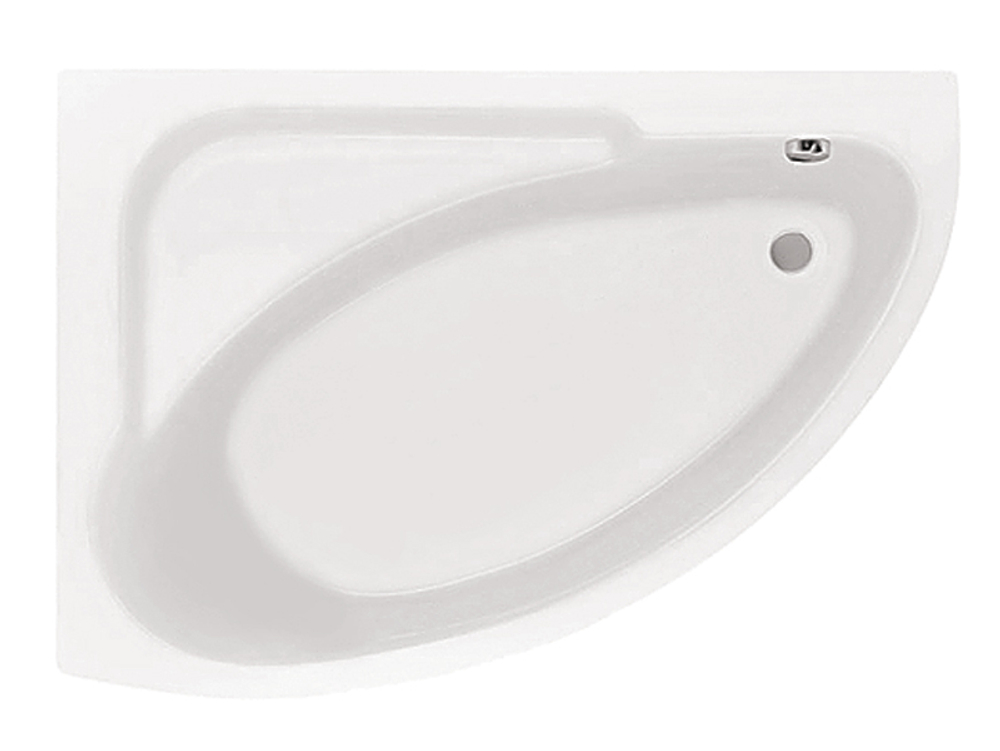 Ванна акриловая угловая асимметричная "Гоа" 150х100 левостороняя белая с г/м "Комфорт Плюс" Santek
