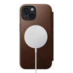 Кожаный чехол-книжка MagSafe Nomad Modern Leather Folio для iPhone 15 Чехол из натуральной цельнозерновой кожи ECCO. Вмещает до трёх карт