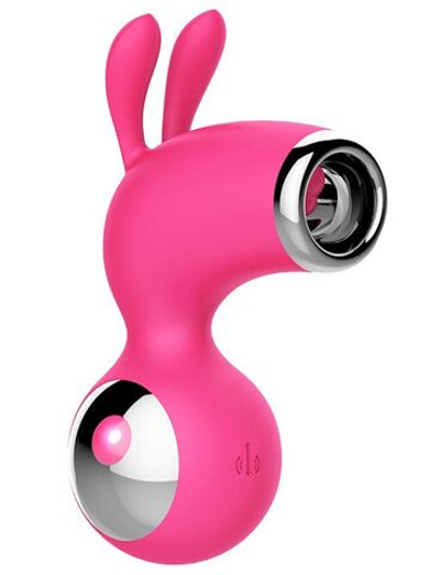 Розовый клиторальный стимулятор с ушками Claire (Цвет: розовый)