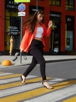 Штаны оверсайз на завязках с запахом большие размеры черный