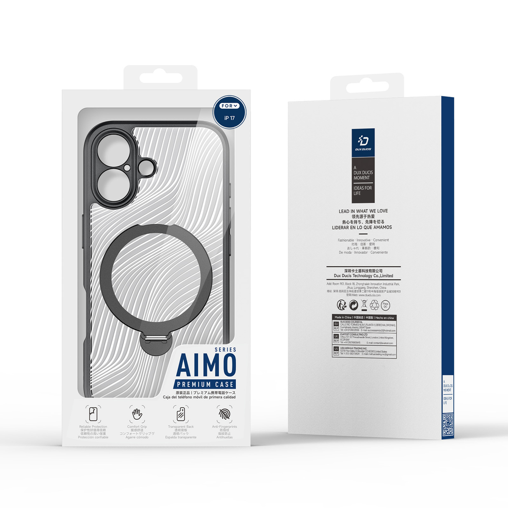 Чехол с поддержкой MagSafe от Dux Ducis для iPhone 17, серия Aimo Mag Magnetic Stand (версия с магнитной откидной подставкой)
