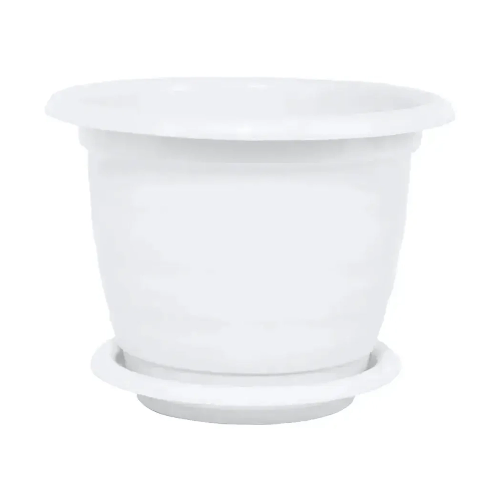 Горшок цветочный Виола 1л. с поддоном белый