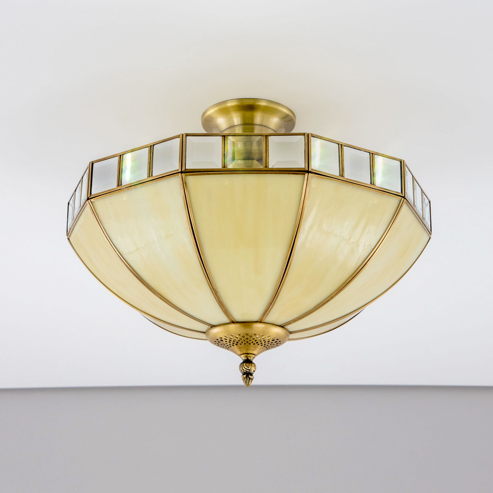 Citilux Шербург-1 CL440141 Люстра витражная потолочная Бронза