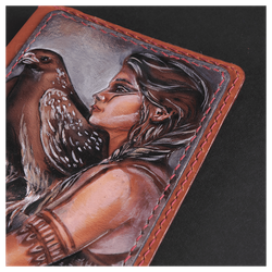 Кожаная обложка на паспорт «Шаманка» (фигура)