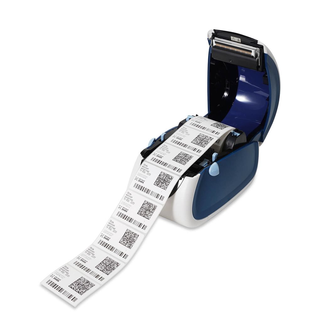 Термопринтер самоклеящихся этикеток MPRINT LP80 EVA RS232-USB White & blue