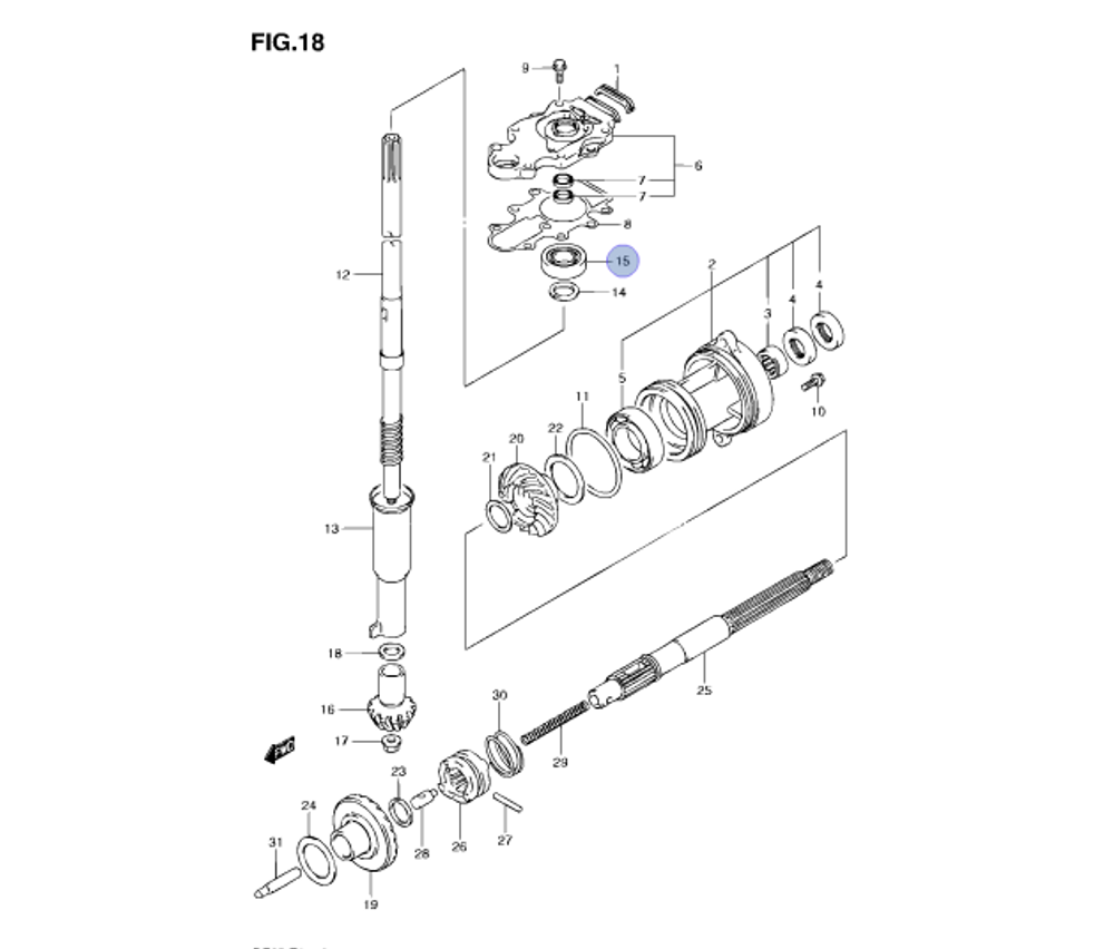 Подшипник 17x40x17.25 Suzuki 25/30лс (оригинальный арт. 09265-17002)