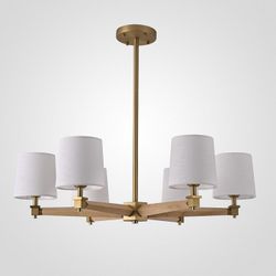 Люстра на штанге Imperiumloft Jorgenson White/Light wood STAVRA01