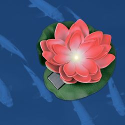 USL-S-826-PT060 RED WATERLILY Садовый светильник на солнечной батарее Красная кувшинка. Плавающий. 1 светодиода. Теплый белый свет. 1xААA Ni-Mh аккумулятор в-к. IP44. TM Uniel