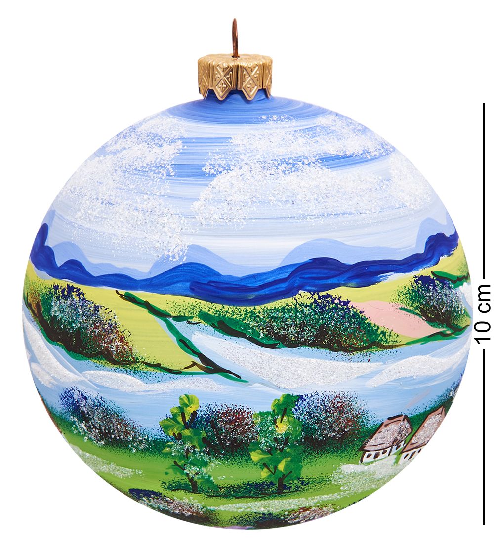 НФШ-1394 Ел. украшение Шар «Деревушка» 100 мм