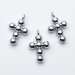 Подвеска Крест, цвет серебро (родий), размер 14,5*9 мм, цена за 1 шт