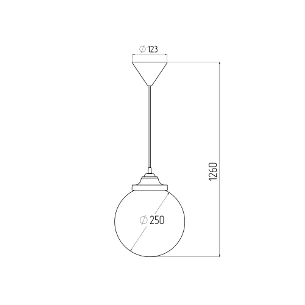 Cветильник потолочный ЭРА НСБ 01-60-251 шар опаловый подвесной на шнуре IP40 Е27 max 60 Вт d250mm | Подвесные светильники