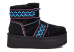 UGG WOMEN MINI BRAID PLATFORM BLACK