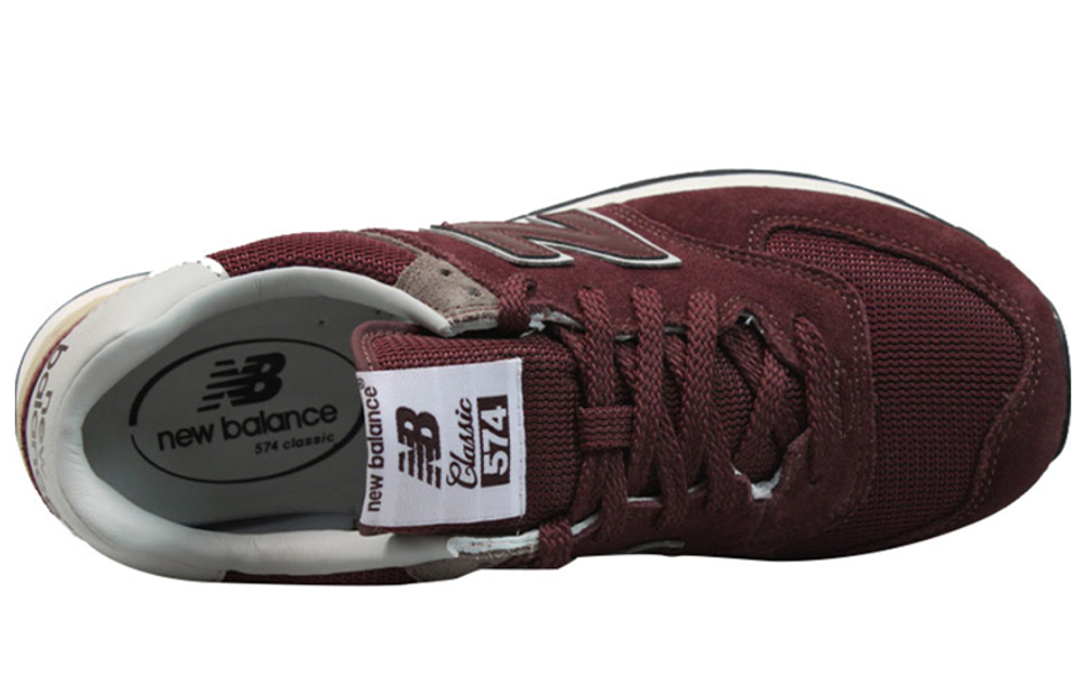 New Balance NB 574 sports and leisure shock absorption wrapping low-cut casual running shoes for men and women the same wine red