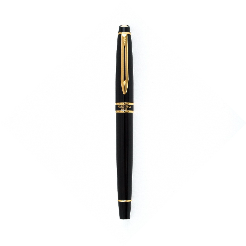 Ручка-роллер Waterman Expert 3, цвет: Black Laque GT, стержень: Fblk