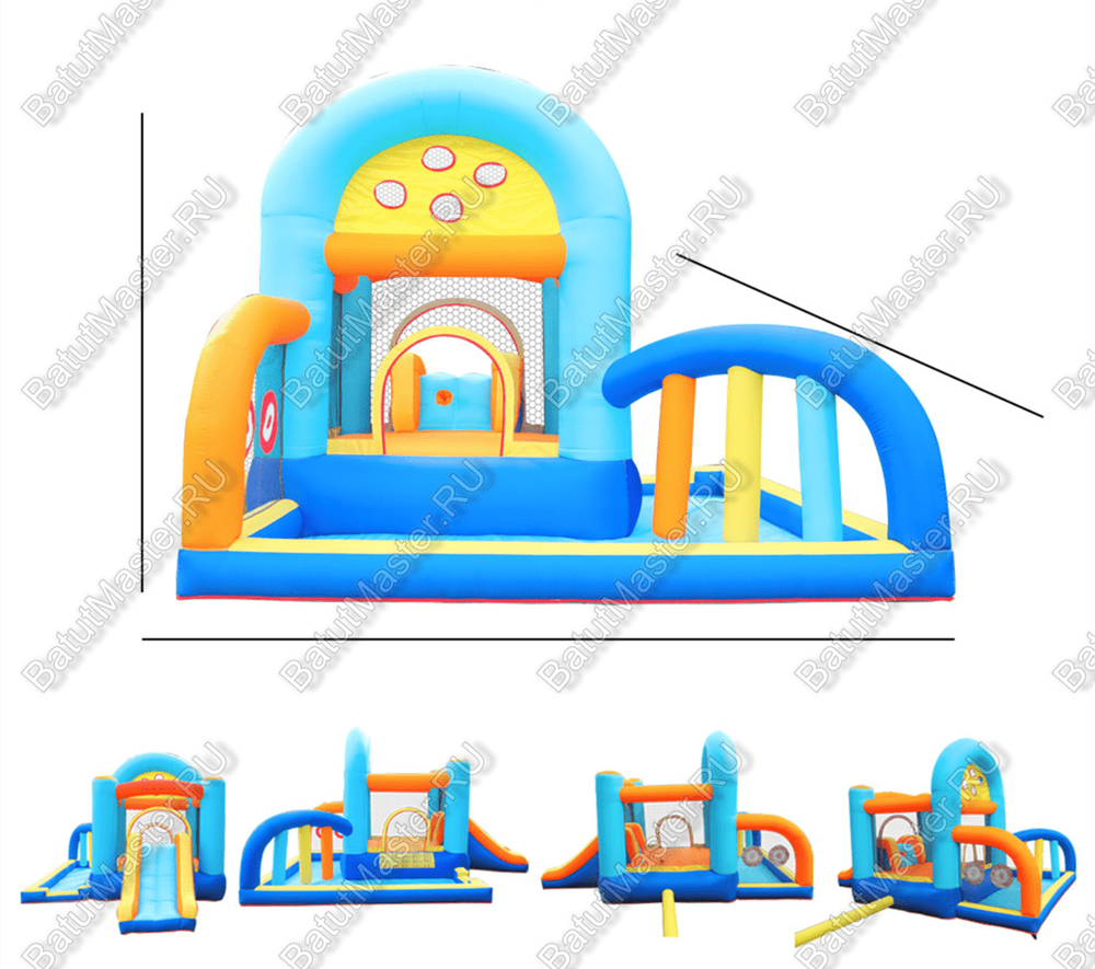 Батут для детей для дома "Веселая игра" 4*4*2,5 м