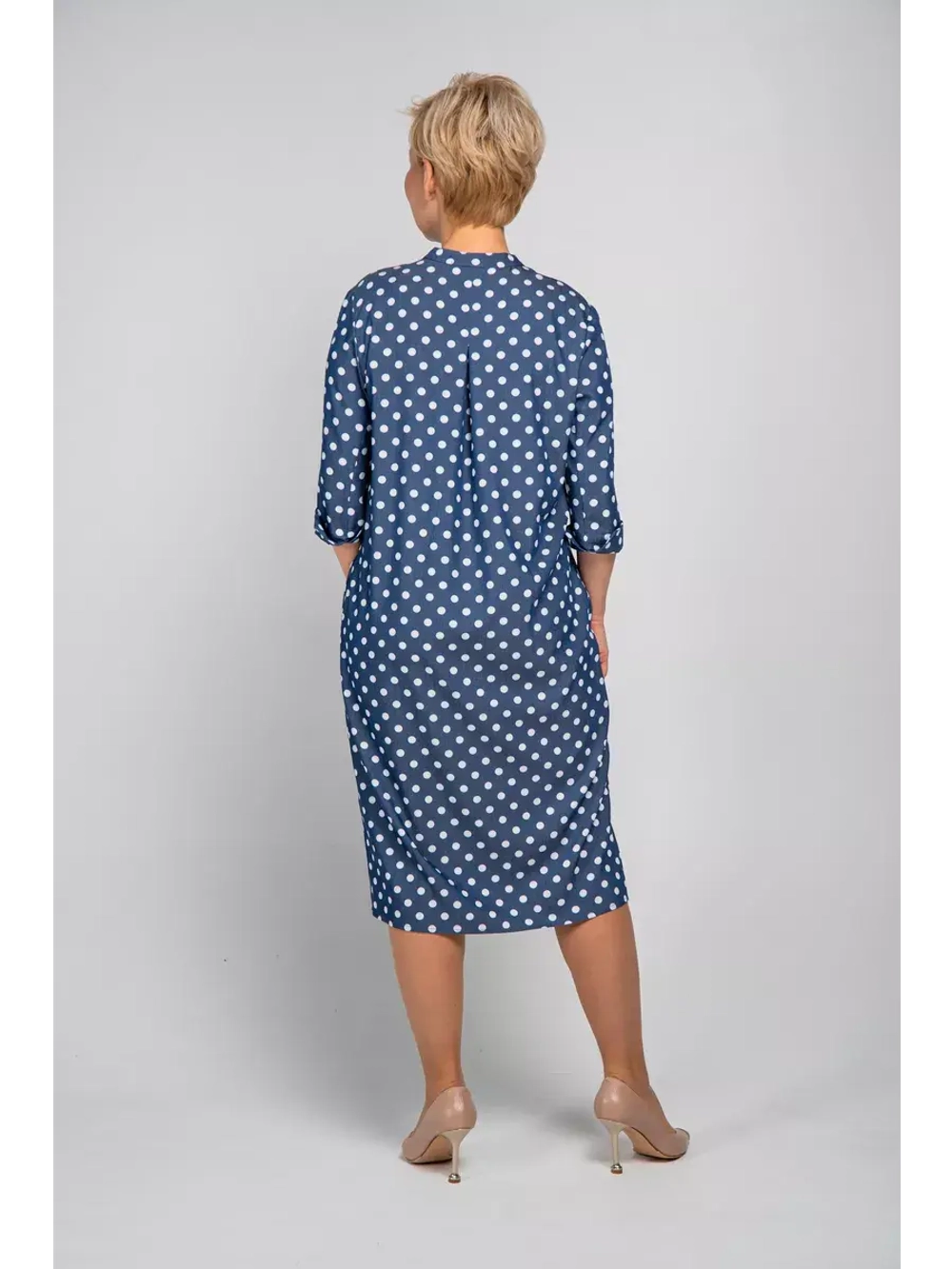 Платье рубашка повседневное офисное в горох