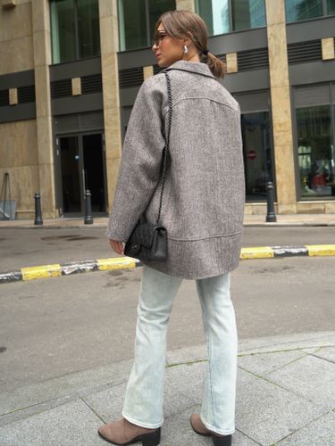 Темно-коричневый шерстяной пиджак