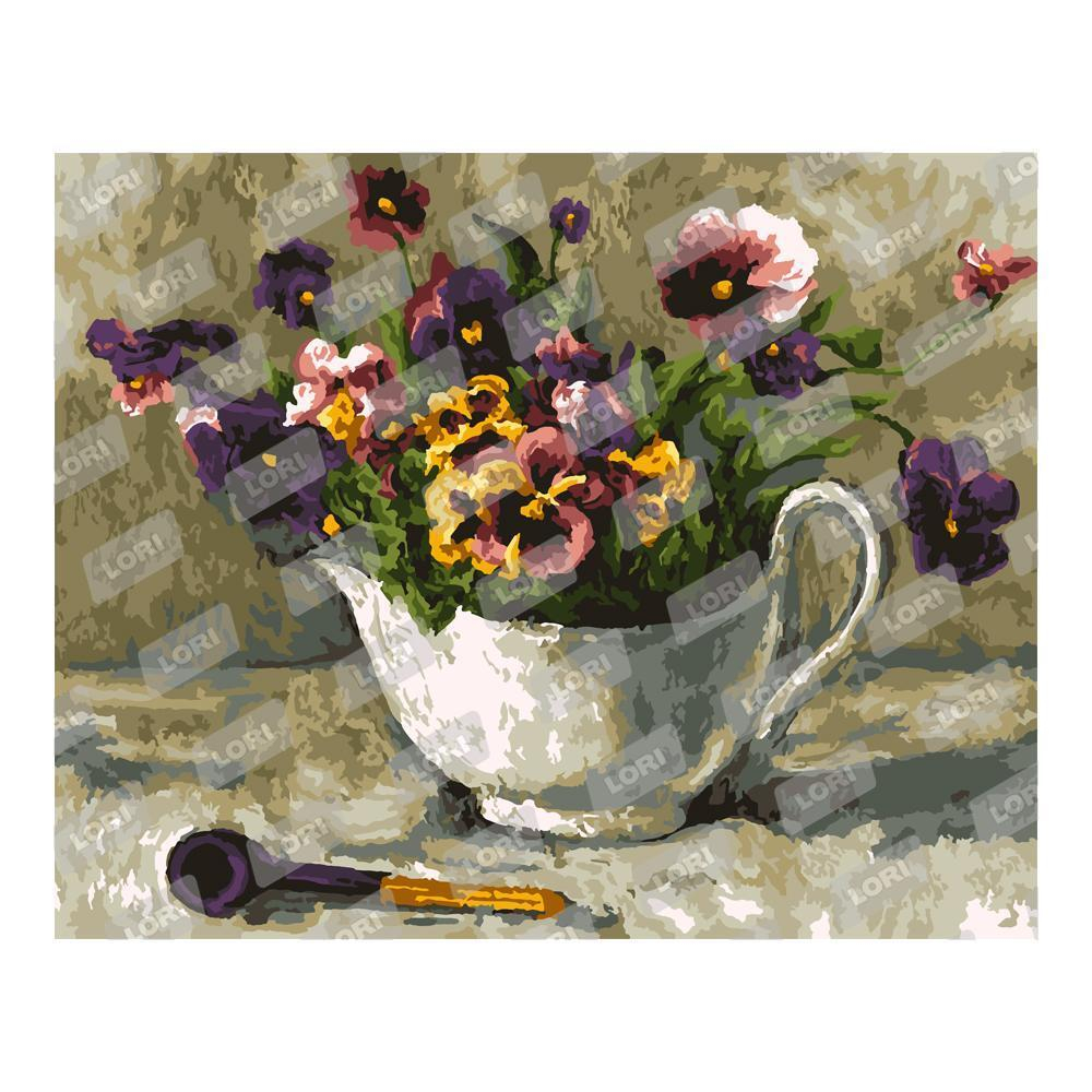 Картина по номерам 40*50см "Анютины глазки" (Lori)