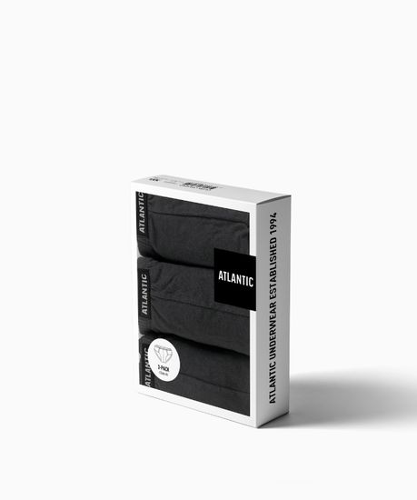 Мужские трусы (3шт) слипы классика Atlantic 3BMP-006,графит