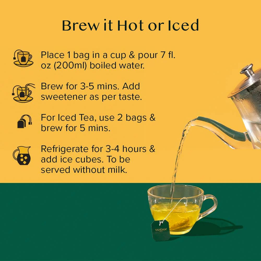 VAHDAM India, Infusions, травяной чай, куркума и матча, 18 пакетиков для заваривания, 27 г (0,95 унции)