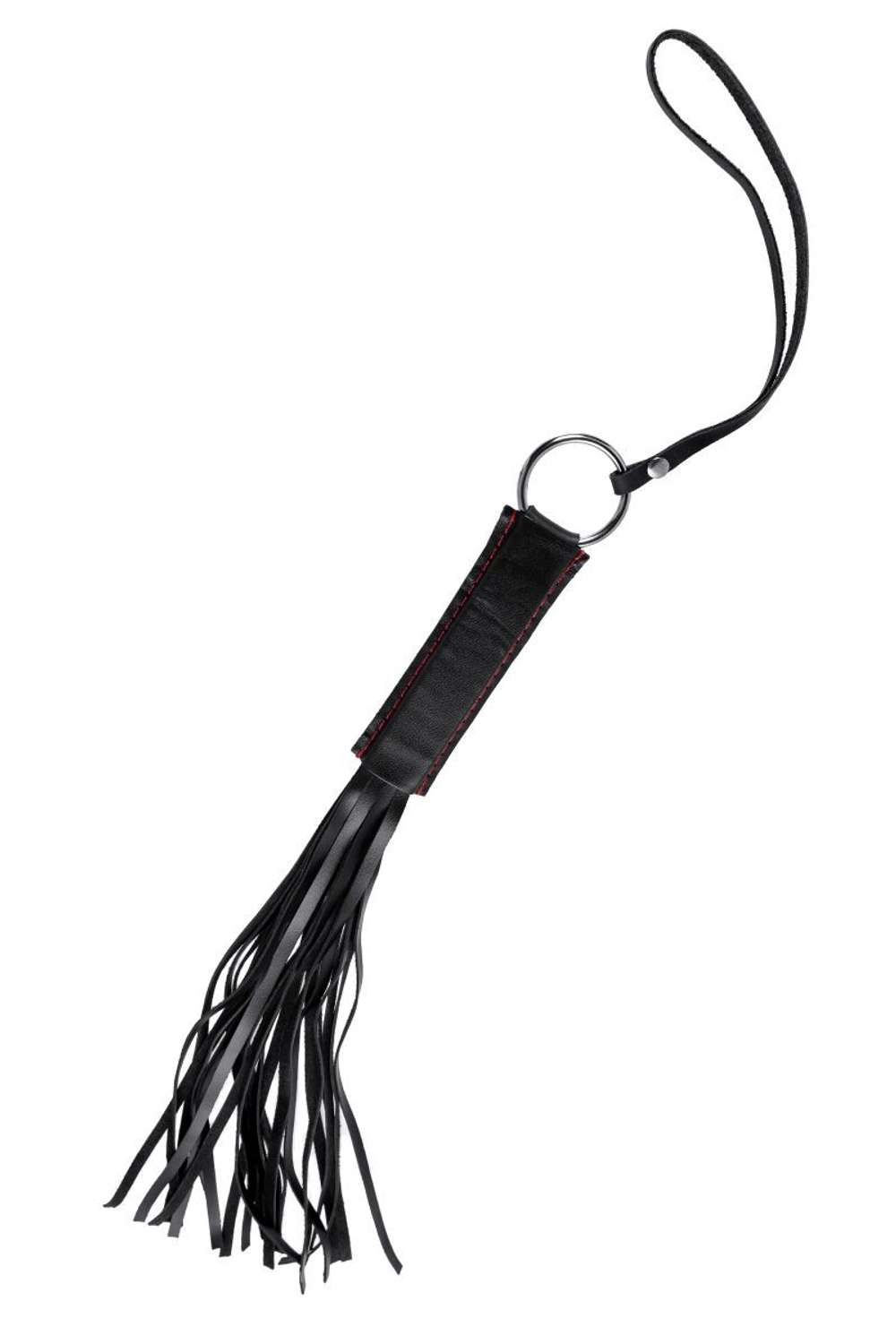 Черная кожаная плеть «Классическая» - 50 см. (Цвет: черный)