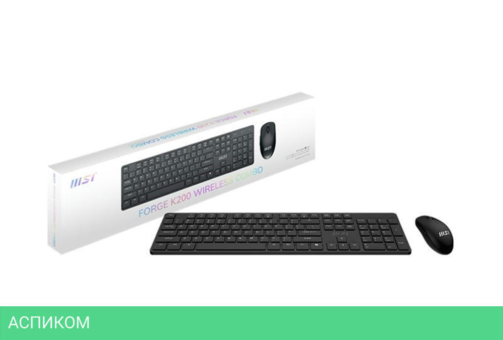 Набор периферии MSI Forge K200 Wireless Combo MS-8ZA4 черный (S11-43RU304-Y92)