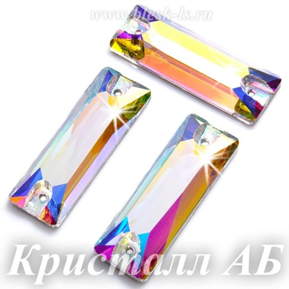 Пришивной багет Dongzhou с 2 отверстиями, Кристалл АБ